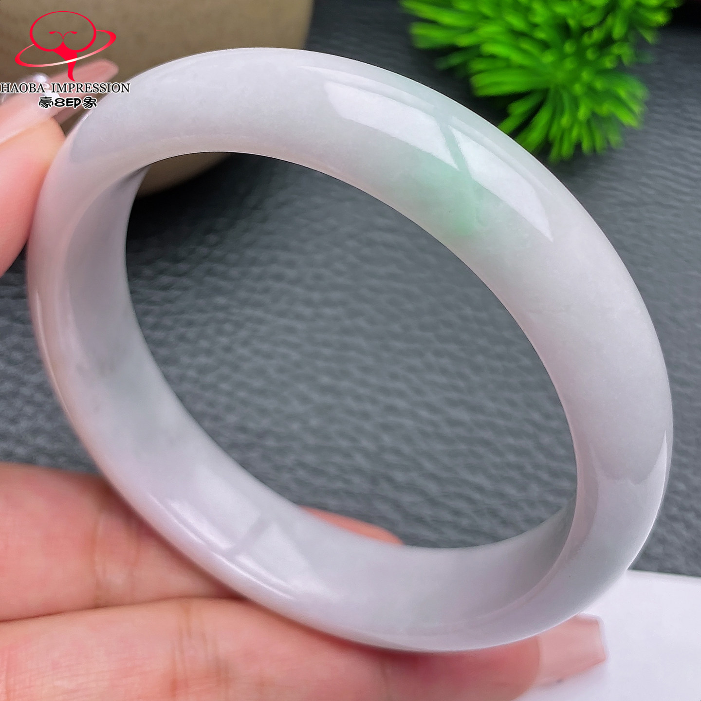 豪8印象X26150X894翡翠手镯圈口58.6天然淡紫淡绿缅甸a货玉镯58g