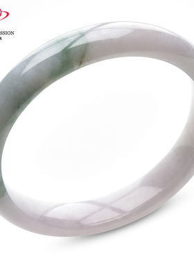 豪8印象P26018P419翡翠手镯圈口57.2mm天然冰糯种缅甸绿飘花玉镯