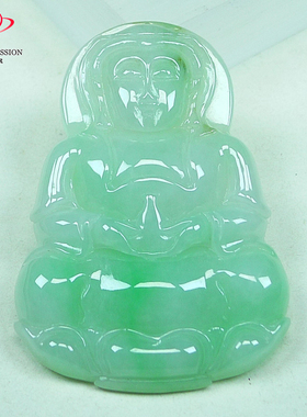 豪8印象手镯之家Z26022Z416翡翠观音吊坠冰糯种果绿色玉观音挂件