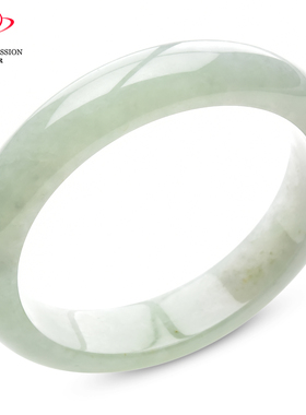 豪8印象手镯之家S525048Y319翡翠手镯圈口53.4mm天然a货淡绿玉镯