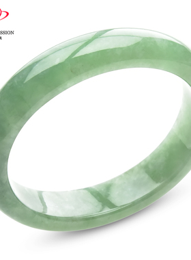豪8印象手镯之家S225018Y597翡翠贵妃手镯圈口52.2mm天然豆绿玉镯