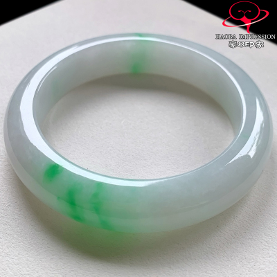 豪8印象V261000V2697翡翠手镯圈口55.8天然冰糯种阳绿飘花玉手镯