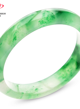 豪8印象.翡王妃F1825180A119非洲翠手镯圈口57.9mm冰种飘花玉镯子