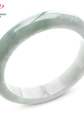 豪8印象手镯之家S225018Y566翡翠手镯圈口53.4mm天然白底浅绿玉镯