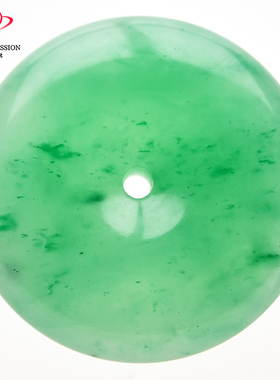 豪8印象翡王妃F25005F185天然非洲翠平安扣吊坠冰种飘花玉石挂件