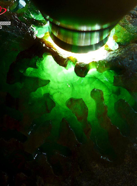 豪8印象Z26120G156肉质起冰好种玉石 缅甸天然翡翠原石1202.46g