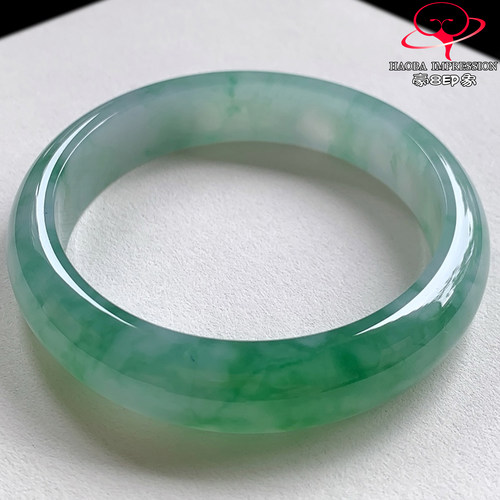 豪8印象V263800V2396翡翠手镯圈口57天然冰种阳绿缅甸玉手镯a货