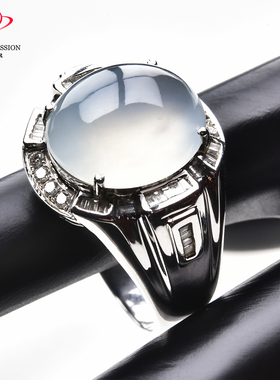 豪8印象·手镯之家M184翡翠戒指内径19.6mm玻璃种镶18K金戒指