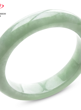 豪8印象P26048P264翡翠手镯圈口53.5mm冰糯种淡绿天然缅甸玉镯