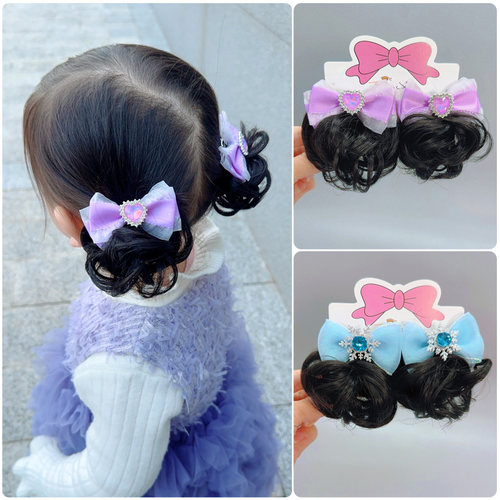 可爱幼童卷发蝴蝶结发夹