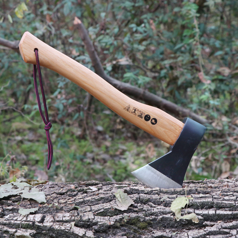 野人Bushcraft户外野营锰钢核桃木柄手斧剁骨砍树劈柴丛林斧子_虎窝淘