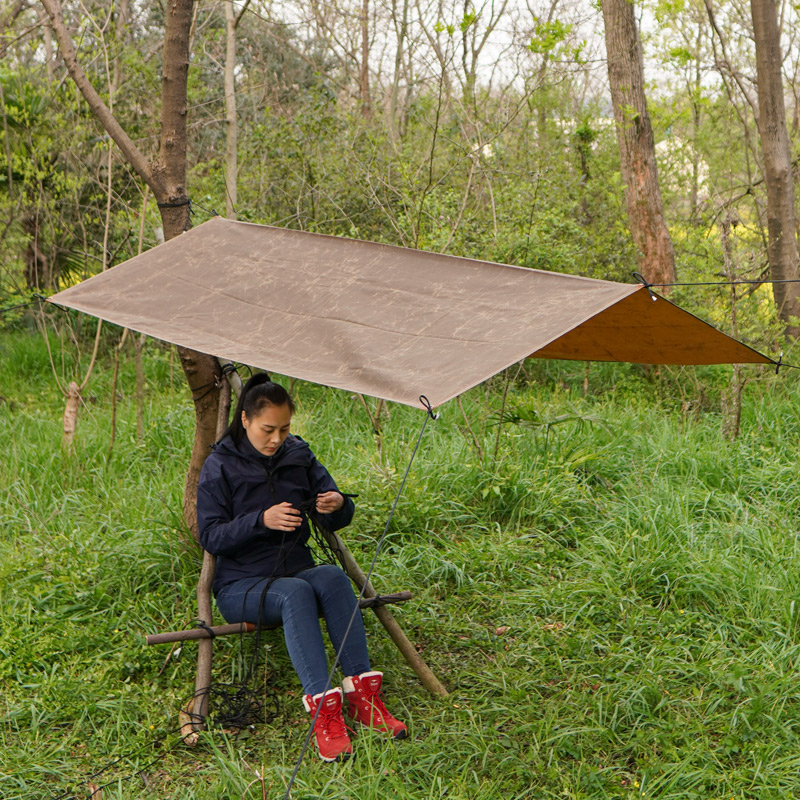 野人bushcraft户外露营多功能油蜡天幕防水挡风墙遮阳凉棚帐篷