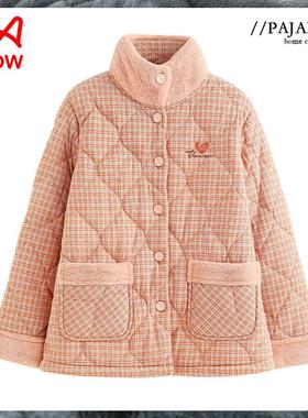 猫人单件睡衣女冬三层加厚加绒珊瑚绒夹棉保暖2025新款大码家居服