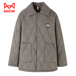 猫人单件上衣秋冬季男纯棉加绒加厚三层夹棉珊瑚绒睡衣大码家居服