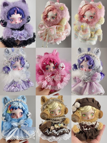 SP小马宝莉联名娃衣不眠剧场skullpanda毛绒搪胶衣服10cm碧琪柔柔