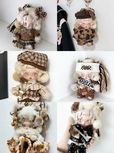 【手工】马力全开娃衣毛绒挂件搪胶新年衣服着替千里马