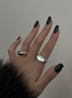 欧美风钛钢材质猫眼贝母戒指指环