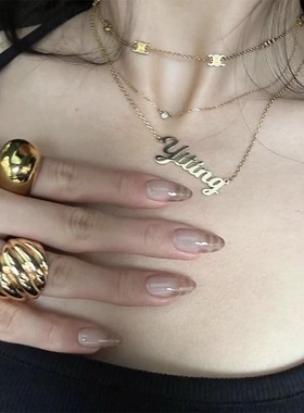 定制字母百搭颈带饰品镀18K金