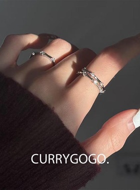 素圈开口戒指女小众设计高级感