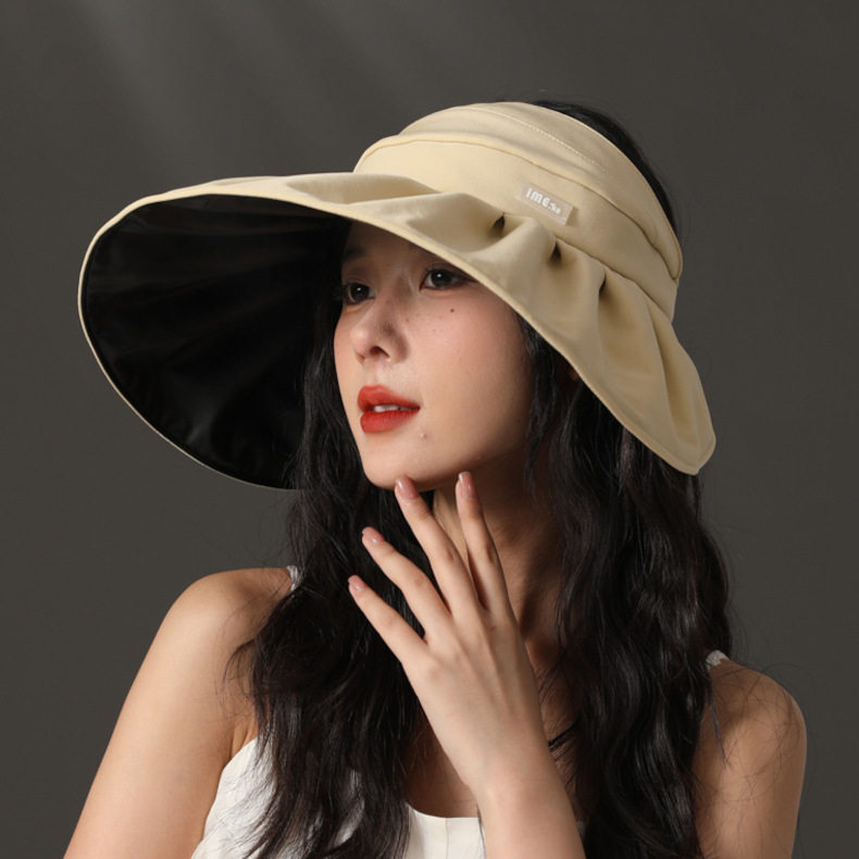 黑胶防紫外线遮阳帽女大帽檐轻奢