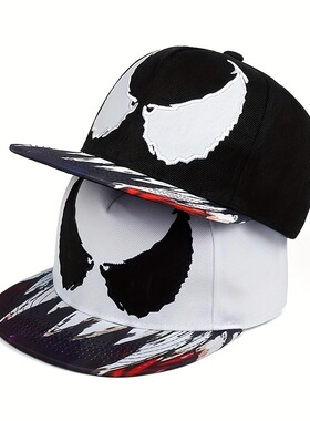 漫威毒液帽子鸭舌帽刺绣棒球帽夏日遮阳Vemon棒球帽印花遮阳潮