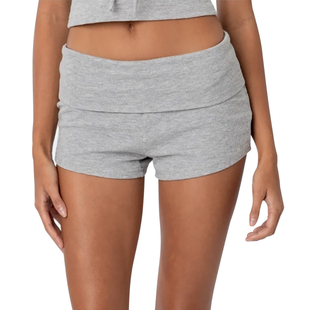 夏超短沙滩裤 欧美卡戴珊折腰条纹短款 女基础紧身低腰打底休闲热裤