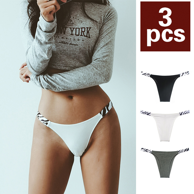 3条装爵士舞斑马t裤丁女健身内裤