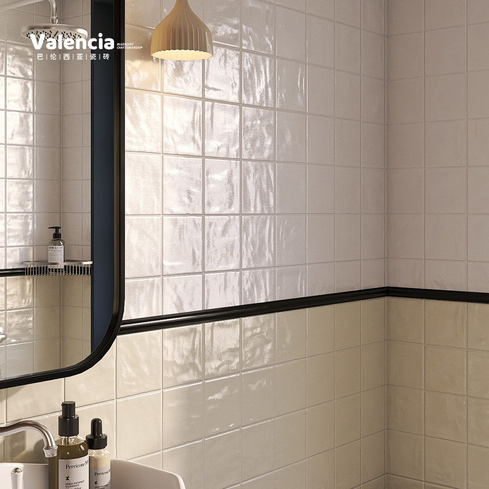 法式复古珍珠釉厨房卫生间小方砖