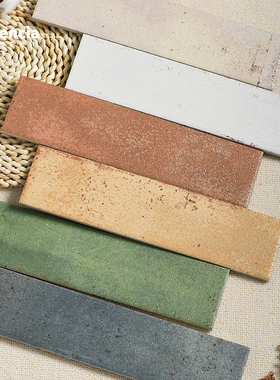 复古红色冰晶釉长条砖75X300厨房卫生间瓷砖咖啡厅餐厅艺术手工砖