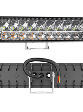 白黄双色18LED一字型led工作灯日行灯行驶工程辅助灯越野车灯