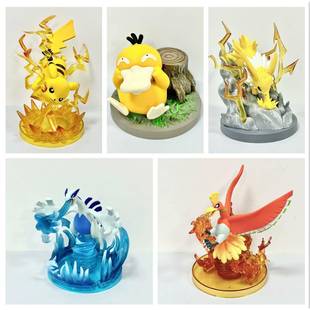 宠物精灵火凤凰洛奇亚可达鸭 皮卡雷伊布招式艺廊动漫手办