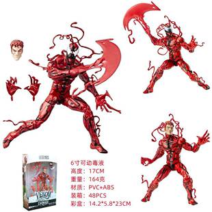 跨境漫威电影蜘蛛侠毒液屠杀手办真人头雕关节可动人模型摆件盒装