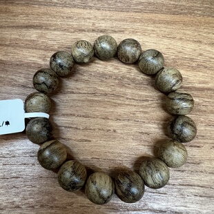 天然野料沉香马来虎斑手串沉香博物馆孤品珠串1.2 12g