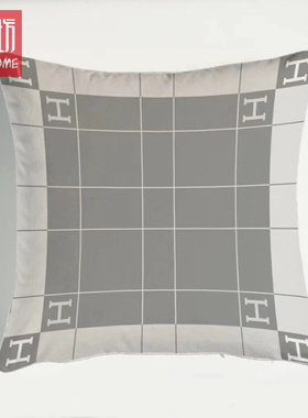 丽丝绒双面印花橙色H系列沙发方靠垫 样板间办公室汽车方抱枕含u.