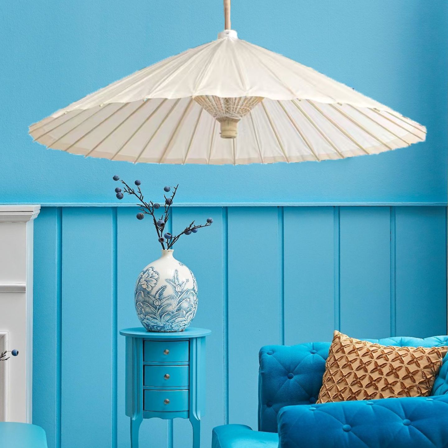 油纸伞中式古典镂空灯罩伞 酒店茶楼展厅日式古风简约吊顶装饰伞