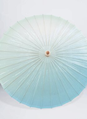 复古风汉服手工油纸伞晴雨两用古典舞蹈专用道具蓝色远岫拂岚渐变