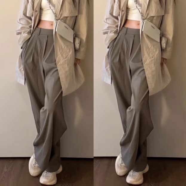 露露L同U款现货上班通勤神裤春夏女士阔腿裤西装裤子休闲裤长裤