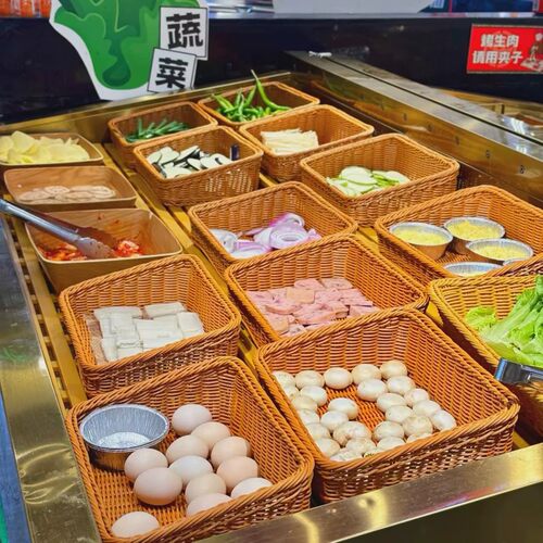仿藤编果蔬收纳篮商用展示陈列