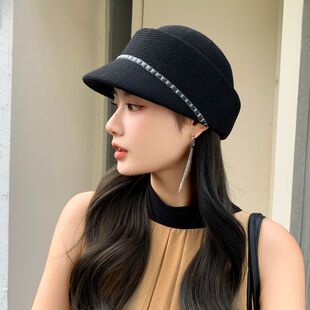 夏季洋气帽子薄款透气马术帽女款防晒帽休闲百搭网红遮阳鸭舌帽