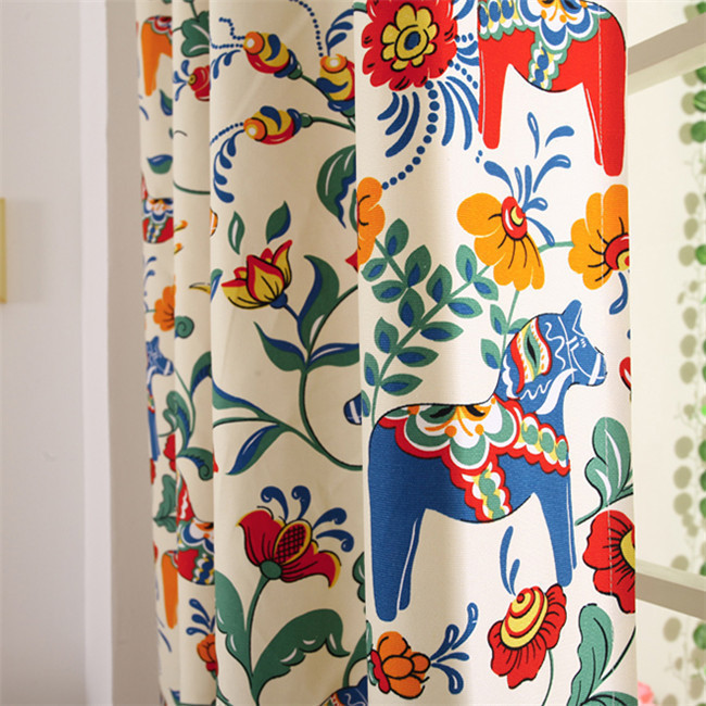 优质小马卡通风儿童床纯棉老粗布