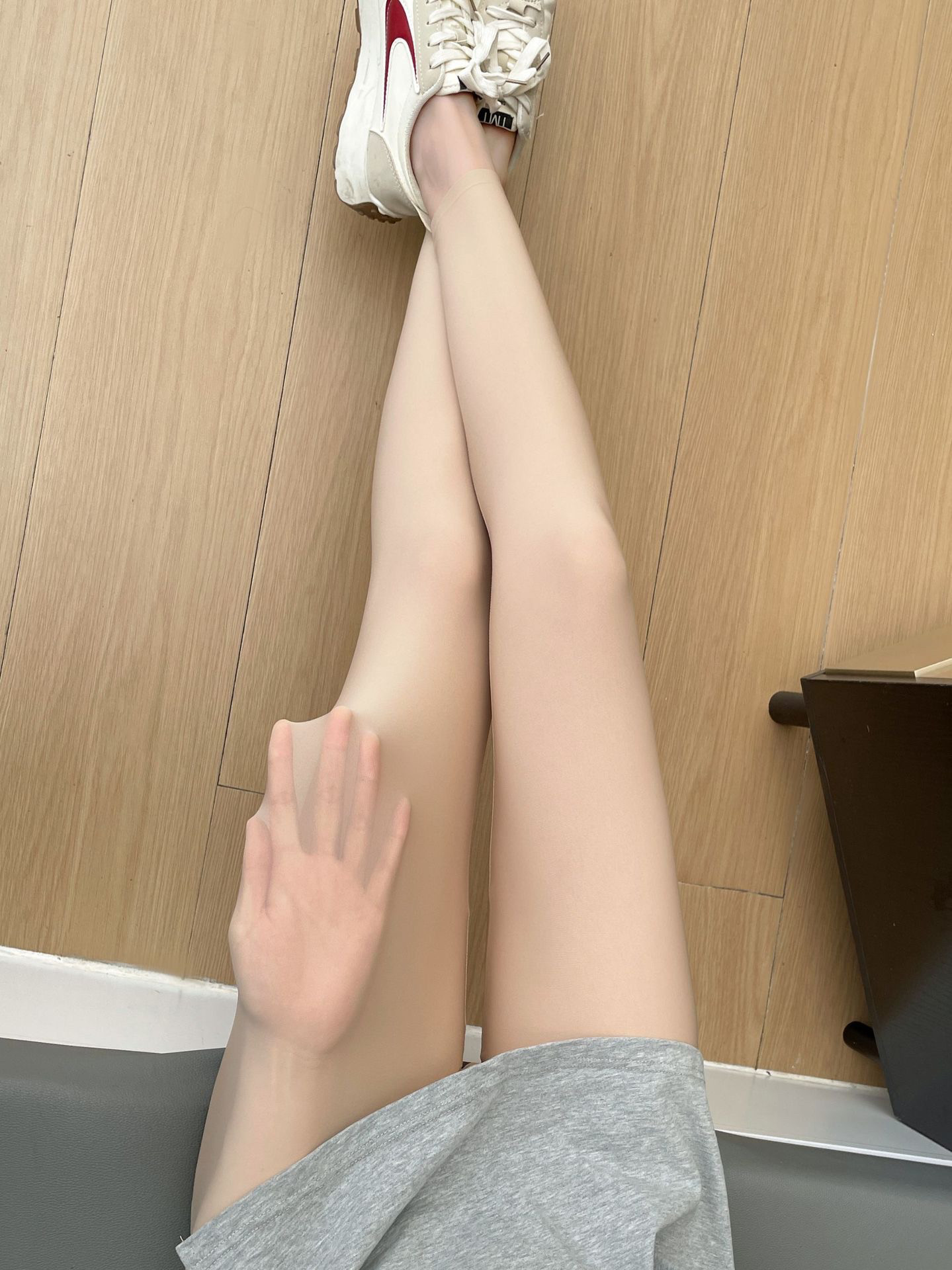 超薄高弹面膜裤子裸感面膜空气裤女夏高腰九分裤奶皮裤外穿打底裤图片