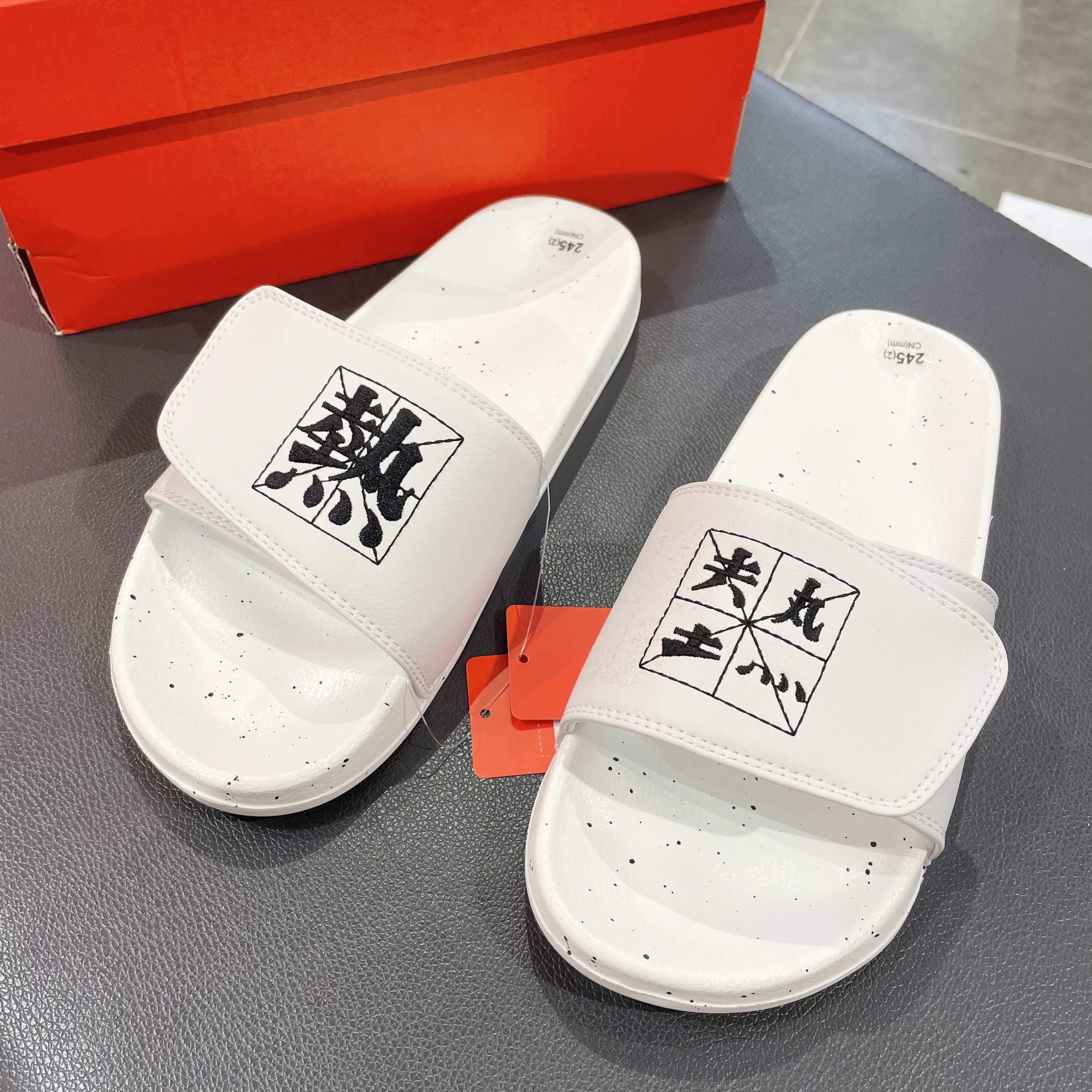 中国李宁凉拖鞋夏季新款男女黑白泼墨鸳鸯魔术贴潮流运动热拖鞋