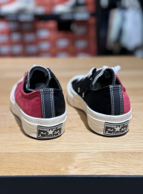 匡威Converse新款女1970S休闲运动黑红珊瑚天鹅绒低帮板鞋A03267c