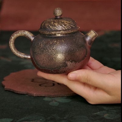 103号螺旋小梨壶  林峰老师柴烧 宝瓶壶
