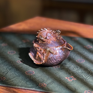 宝瓶壶 国工刘荣富上新 170ml蜥蜴宝瓶70号.黄陶 瓶内底有泥纹