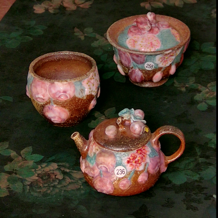 禾木老师 180ml 蓝莓茶壶杯组236号 258盖碗 柴烧茶壶