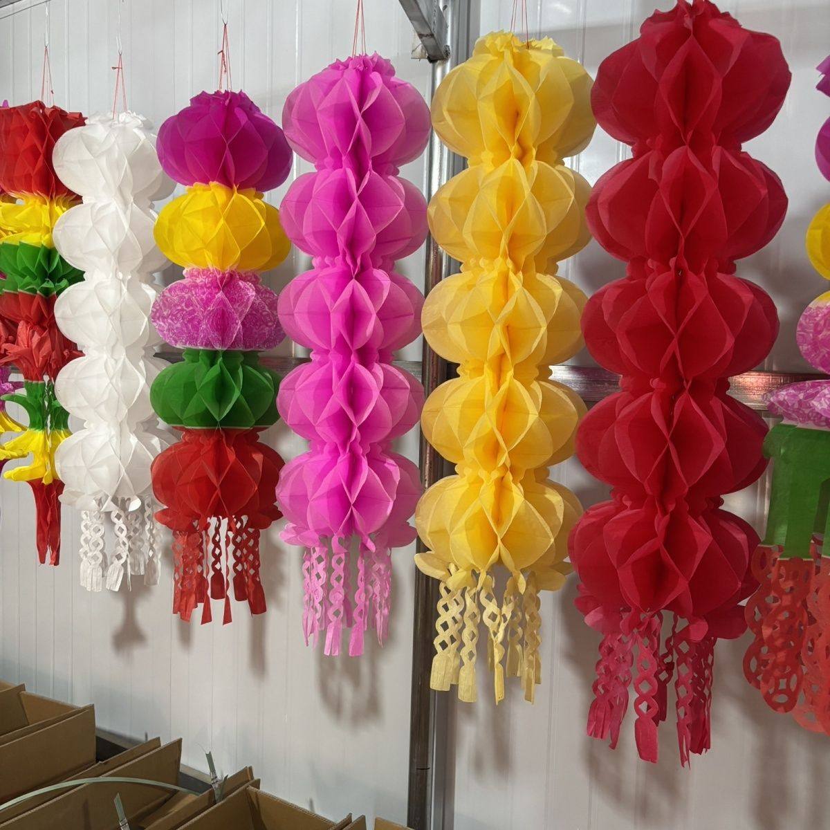 10个装环保纸灯笼 环保拉花 清明吊 清明节祭祀 挂清 花五串