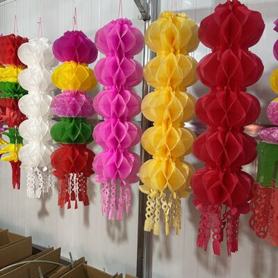 10个装环保纸灯笼 环保拉花 清明吊 清明节祭祀 挂清 花五串