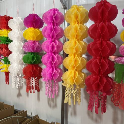 10个装环保纸灯笼 环保拉花 清明吊 清明节祭祀 挂清 花五串