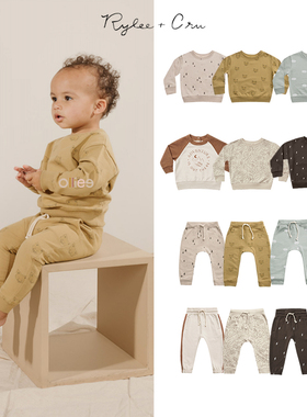 折扣款 现货美国Rylee Cru 婴儿男童女童复古薄绒卫衣长裤